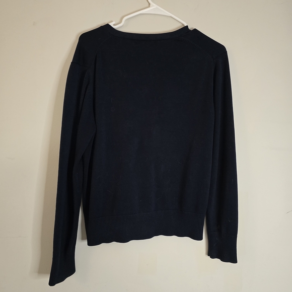 Brooks Brothets Women's Navy V-Neck Button Cardigan Sweater - Picture 3 of 3